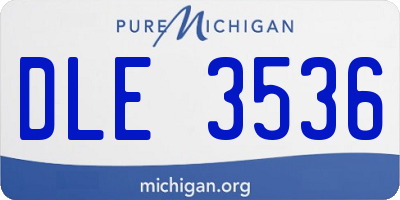 MI license plate DLE3536
