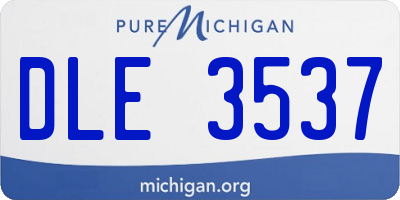 MI license plate DLE3537