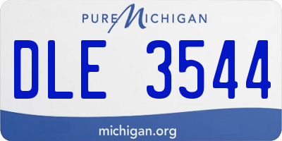 MI license plate DLE3544