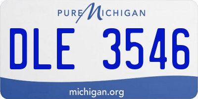 MI license plate DLE3546