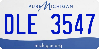 MI license plate DLE3547
