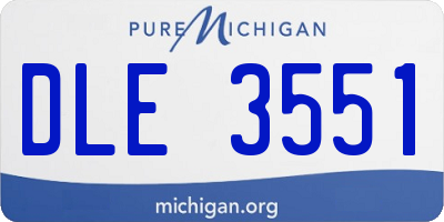 MI license plate DLE3551