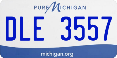 MI license plate DLE3557