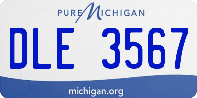 MI license plate DLE3567