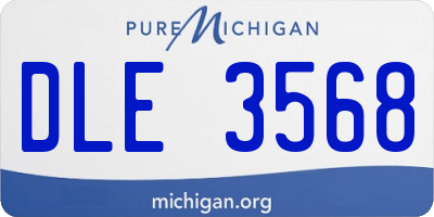 MI license plate DLE3568