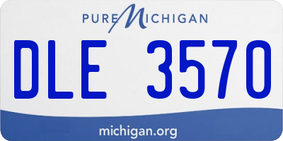 MI license plate DLE3570