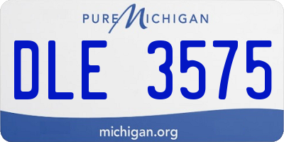 MI license plate DLE3575