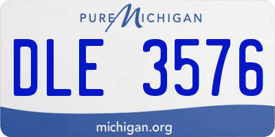 MI license plate DLE3576