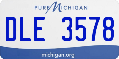 MI license plate DLE3578