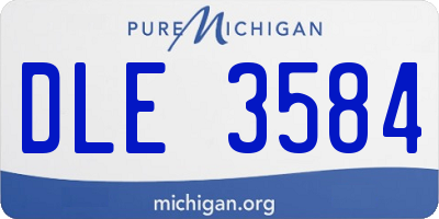 MI license plate DLE3584