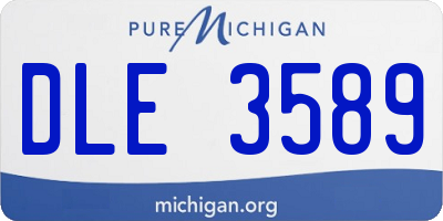 MI license plate DLE3589