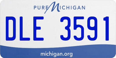 MI license plate DLE3591
