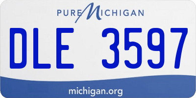 MI license plate DLE3597