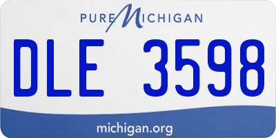 MI license plate DLE3598