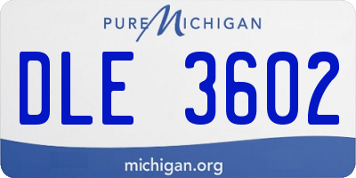 MI license plate DLE3602