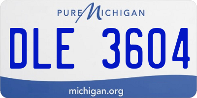 MI license plate DLE3604