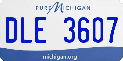 MI license plate DLE3607