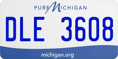 MI license plate DLE3608
