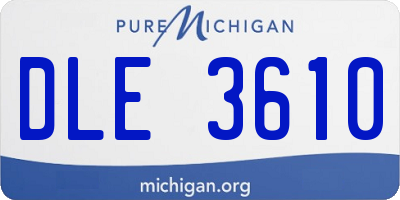 MI license plate DLE3610
