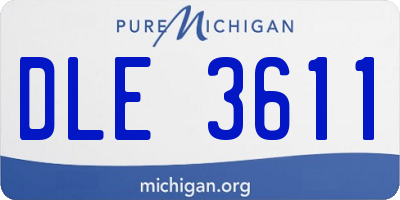 MI license plate DLE3611