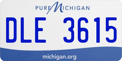 MI license plate DLE3615