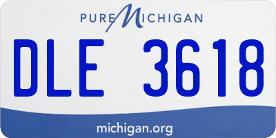 MI license plate DLE3618