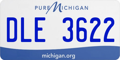 MI license plate DLE3622