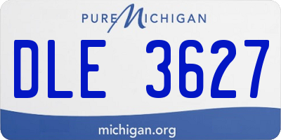 MI license plate DLE3627