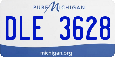 MI license plate DLE3628