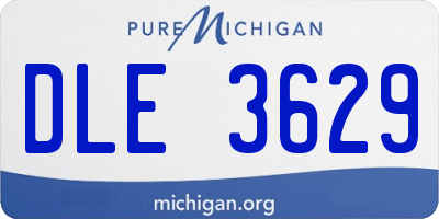 MI license plate DLE3629