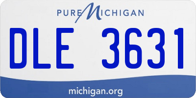 MI license plate DLE3631