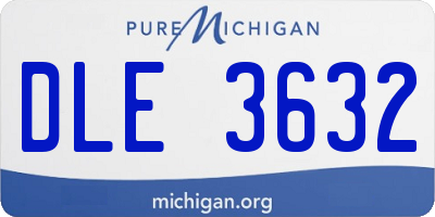 MI license plate DLE3632