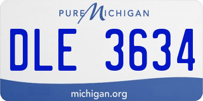 MI license plate DLE3634
