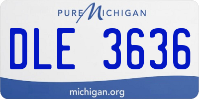 MI license plate DLE3636