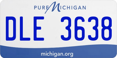 MI license plate DLE3638