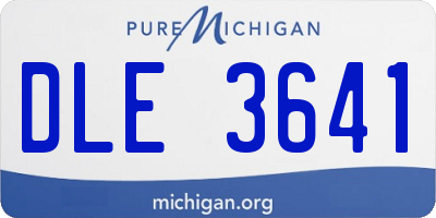 MI license plate DLE3641