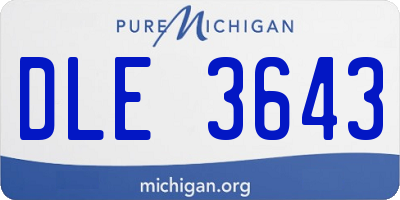 MI license plate DLE3643