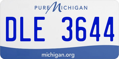MI license plate DLE3644