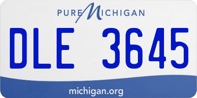 MI license plate DLE3645