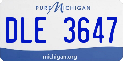 MI license plate DLE3647