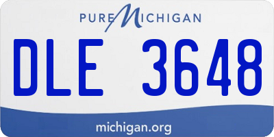 MI license plate DLE3648