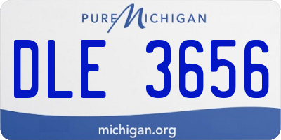 MI license plate DLE3656