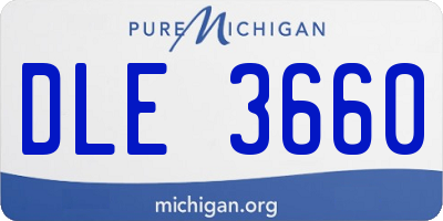 MI license plate DLE3660