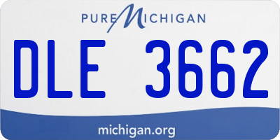 MI license plate DLE3662