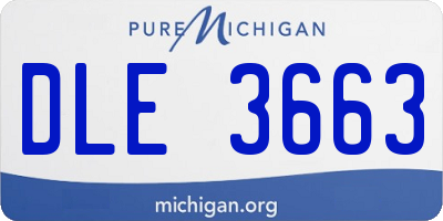 MI license plate DLE3663
