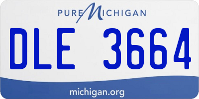 MI license plate DLE3664