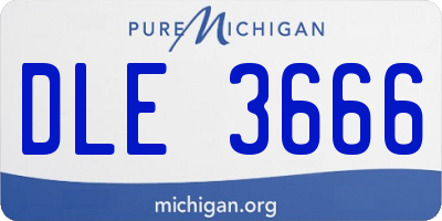 MI license plate DLE3666