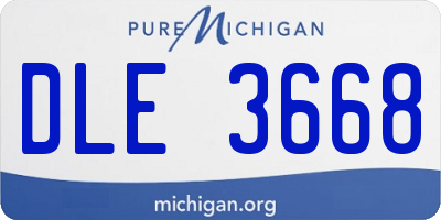 MI license plate DLE3668