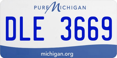 MI license plate DLE3669