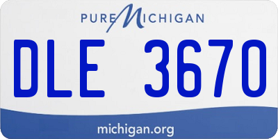 MI license plate DLE3670